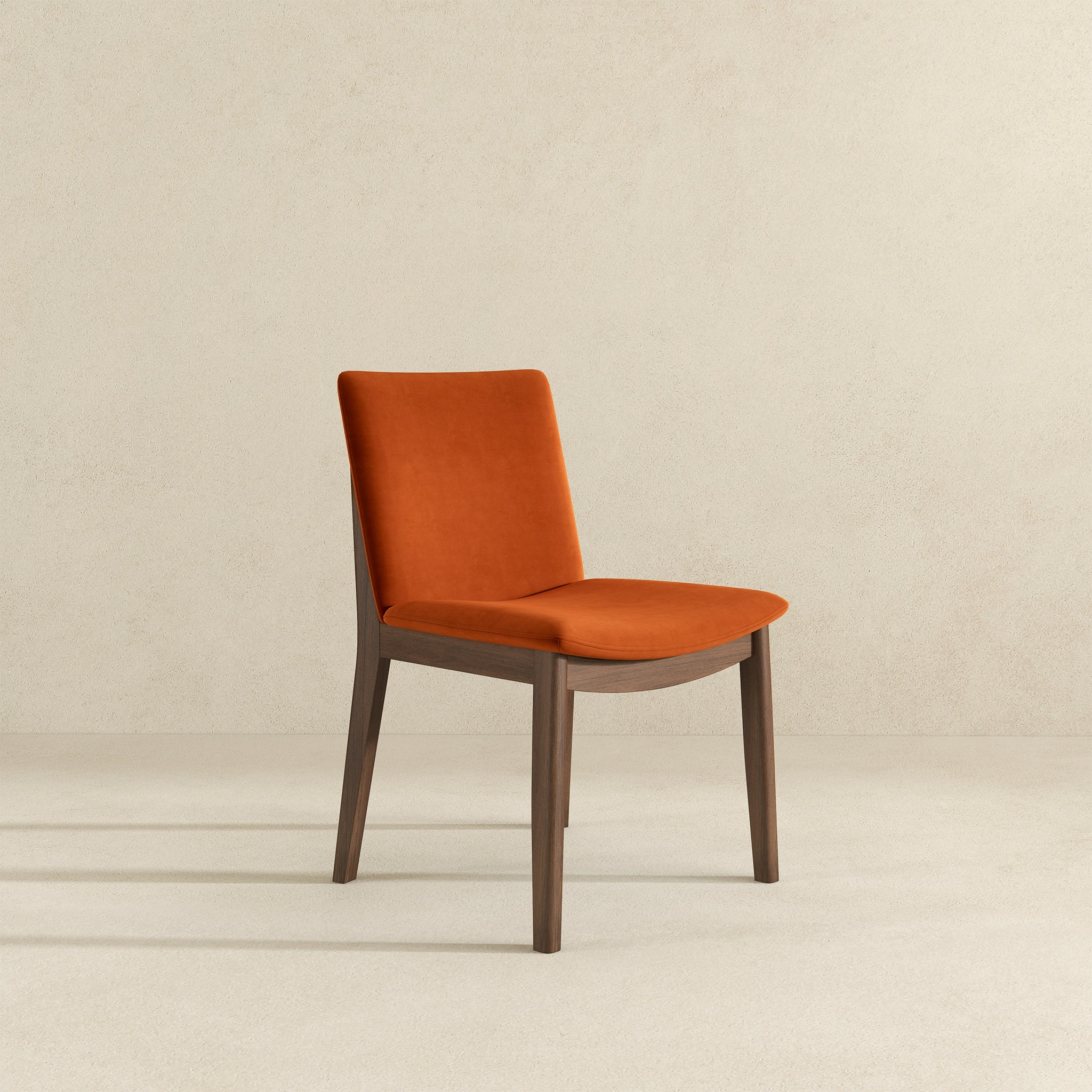 Laura Burnt Orange Velvet Solid Wood Dining Chair