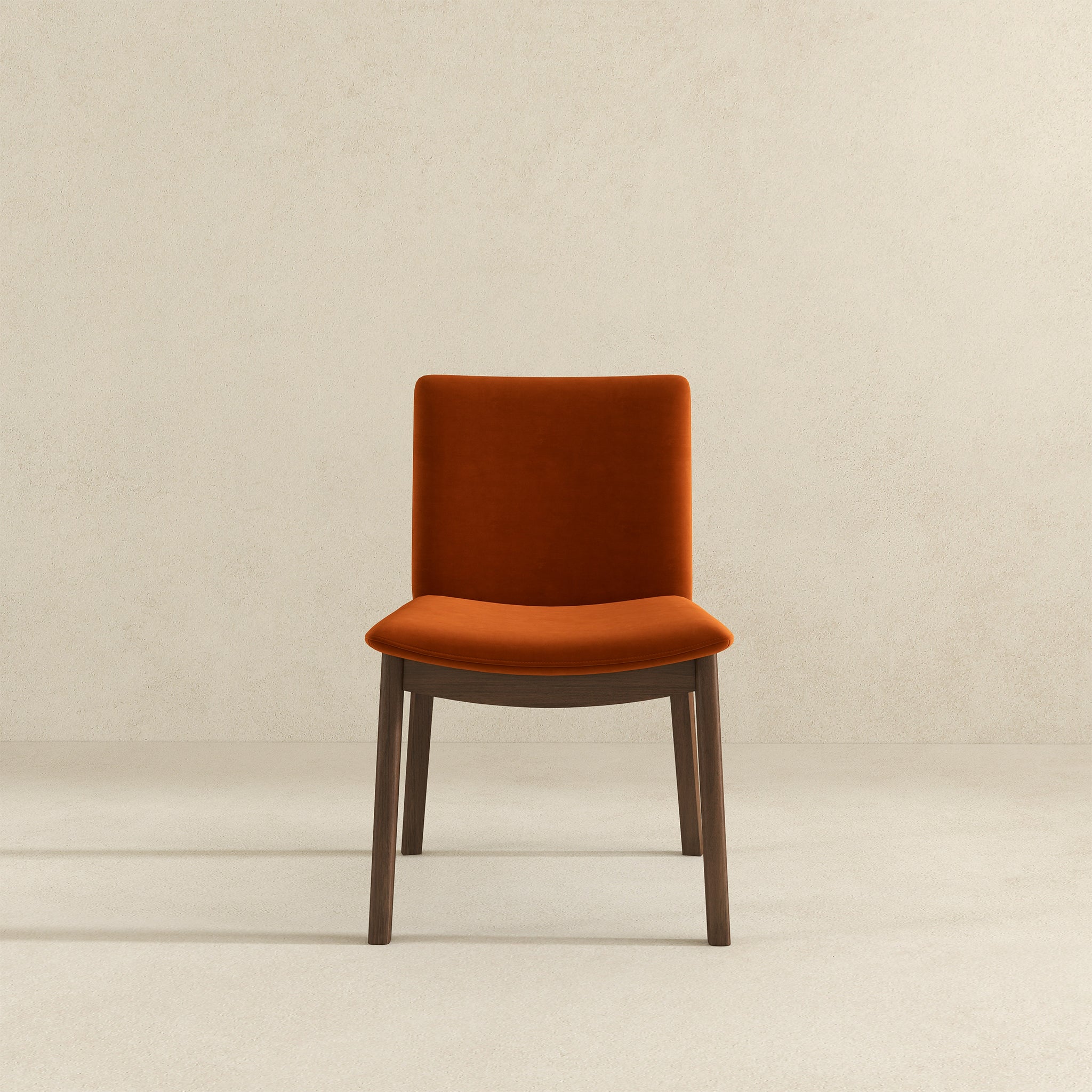 Laura Burnt Orange Velvet Solid Wood Dining Chair