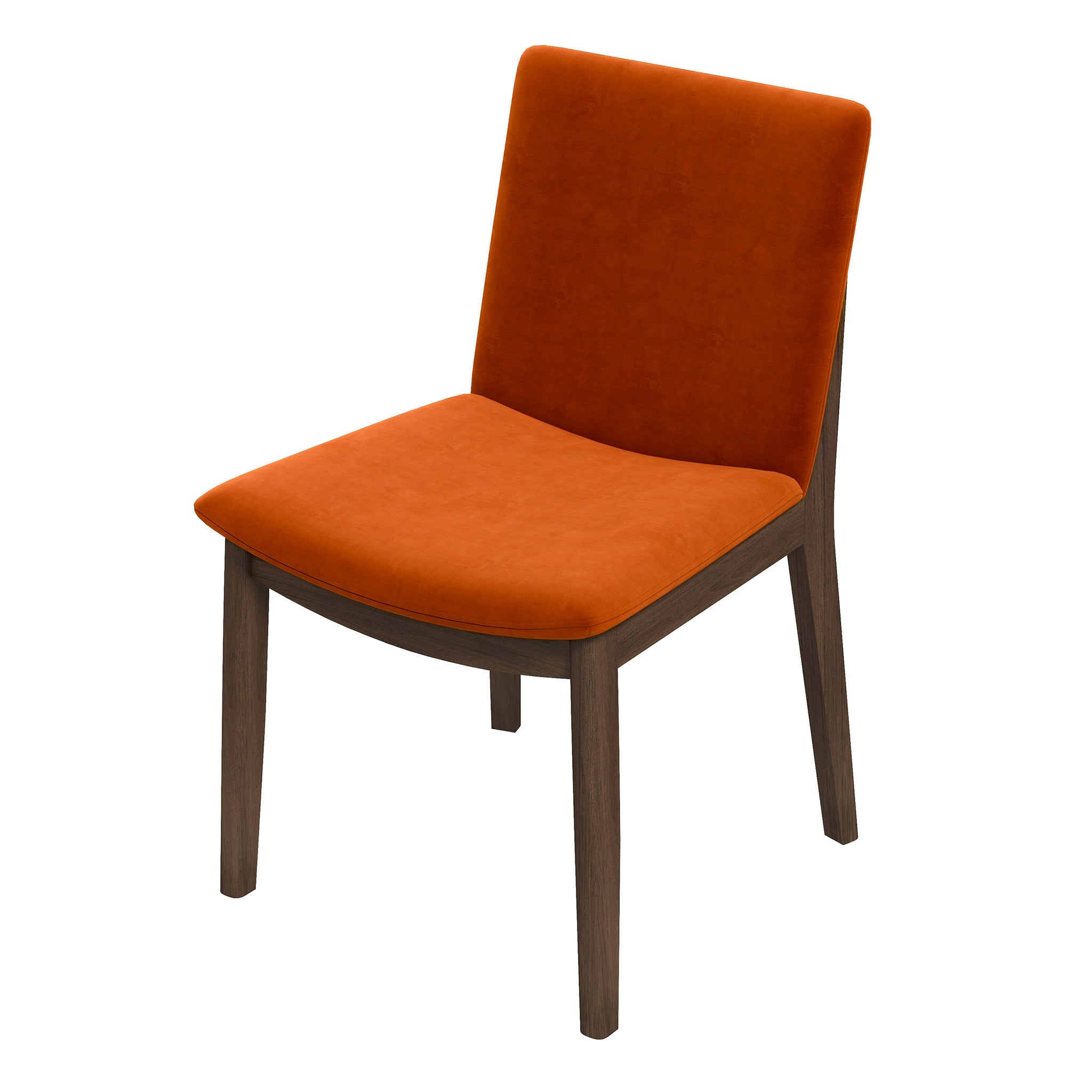 Laura Burnt Orange Velvet Solid Wood Dining Chair