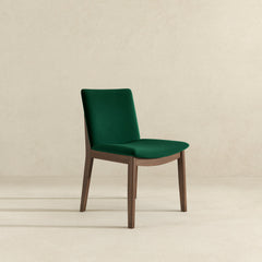 Laura Green Velvet Solid Wood Dining Chair