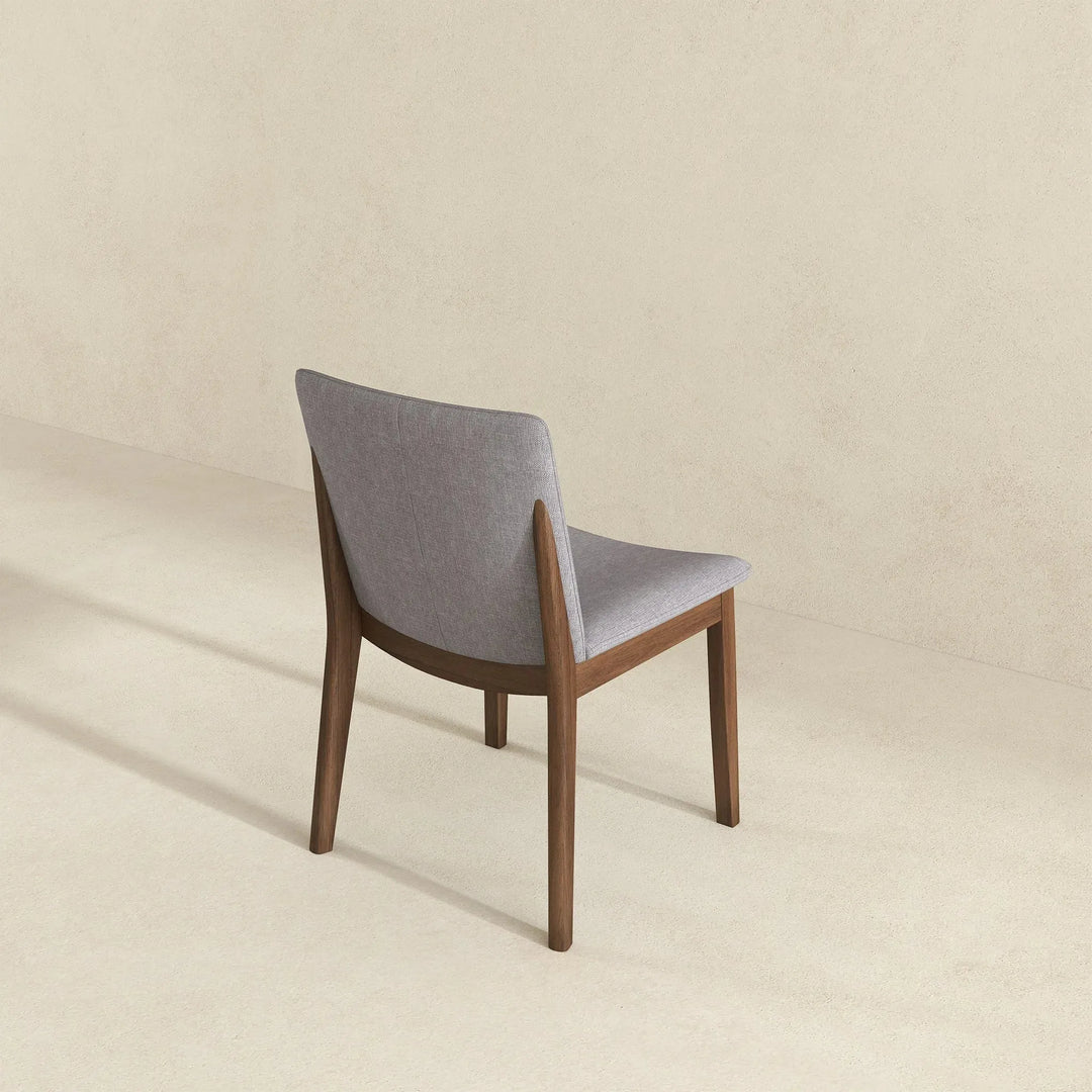 Laura Light Grey Linen Solid Wood Dining Chair