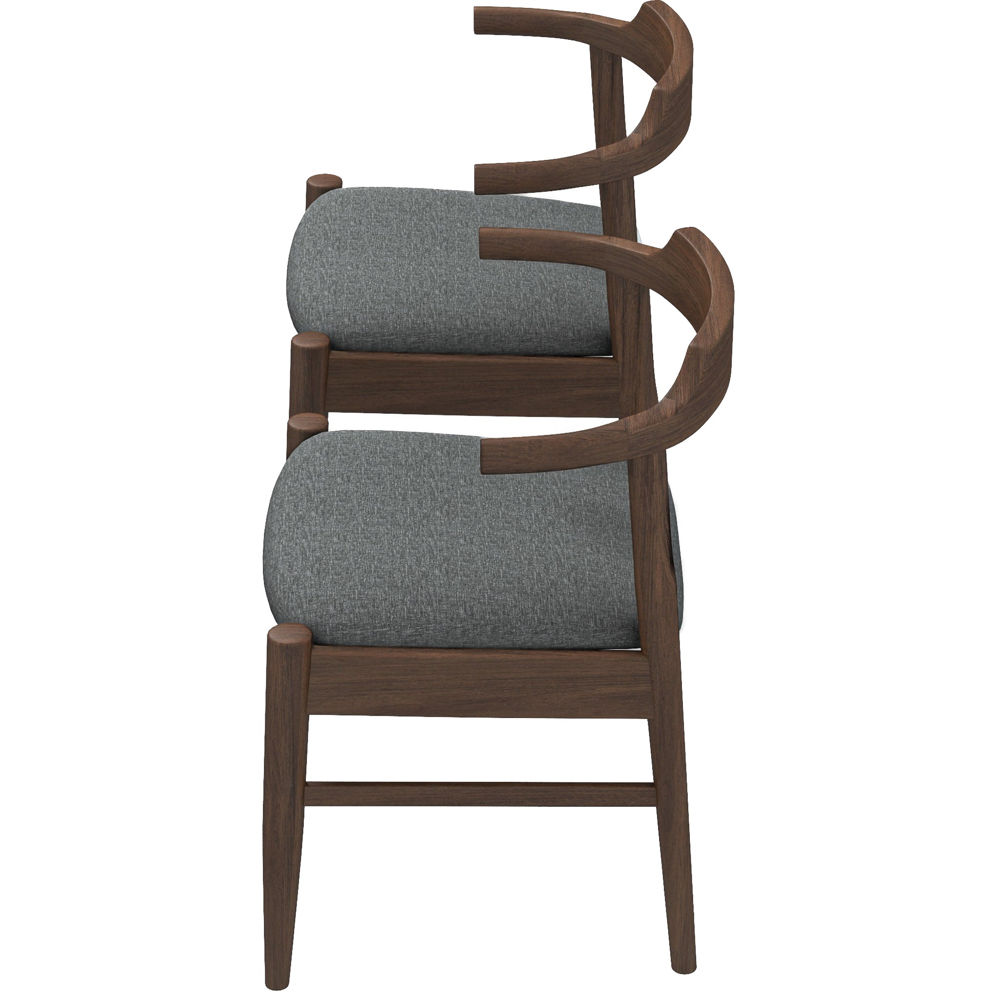 Leon Mid-Century Modern Grey Fabric Dining Chair