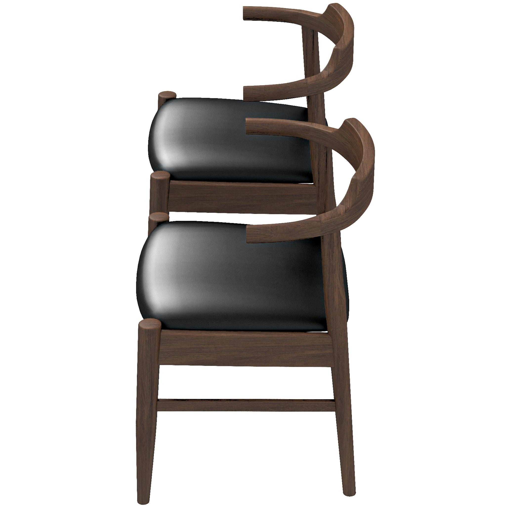 Leon Mid-Century Modern Leather Dining Chair