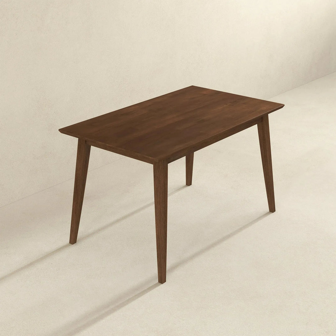 Levi Modern Style Solid Wood Rectangular Dining Kitchen Table 47" Walnut