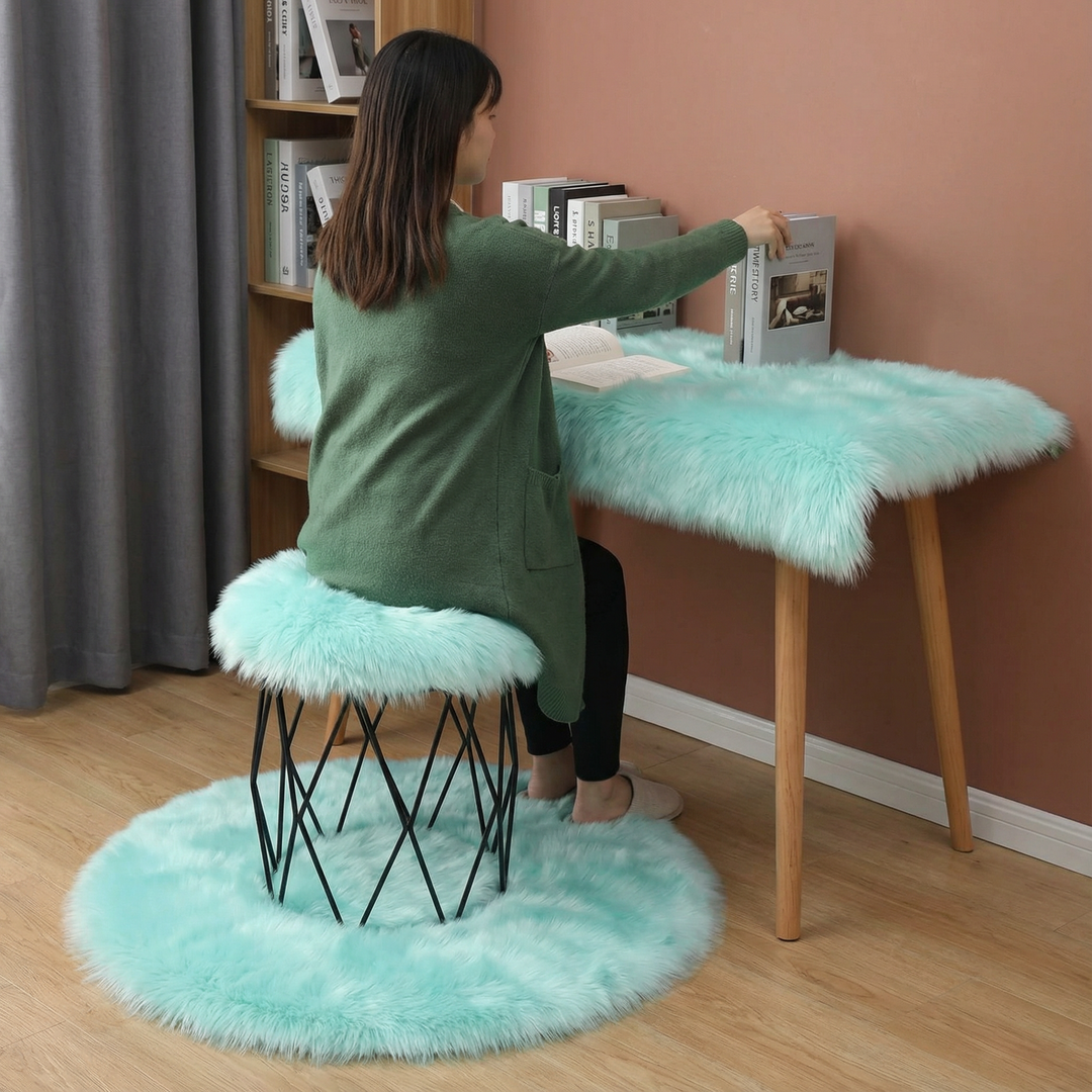 Modern White Plush Fur Rug – Ultra-Soft Cozy Accent | Bedroom & Living Room Carpet | Trufairs