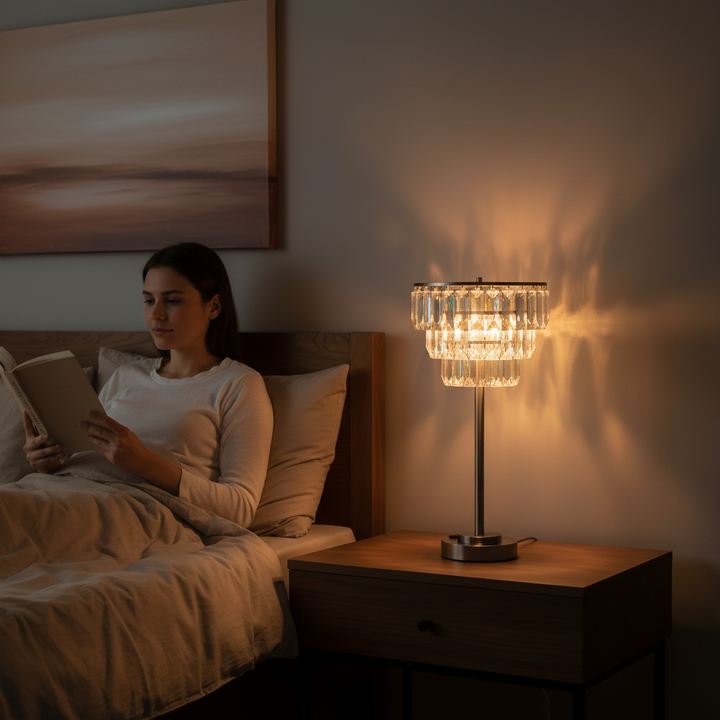 27.5"H CONTEMPORARY CRYSTAL SHADE TABLE LAMP(1PC/CTN) (1.01/9.25)