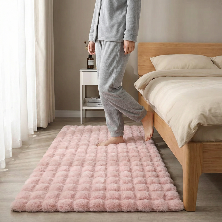 Bubble Velvet Plush Rug – Ultra-Soft Shaggy Accent | Bedroom Living Room Carpet | Trufairs