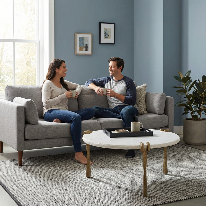 Minimalist White Coffee Table – Sleek Modern Centerpiece | Living Room Accent Table | Trufairs