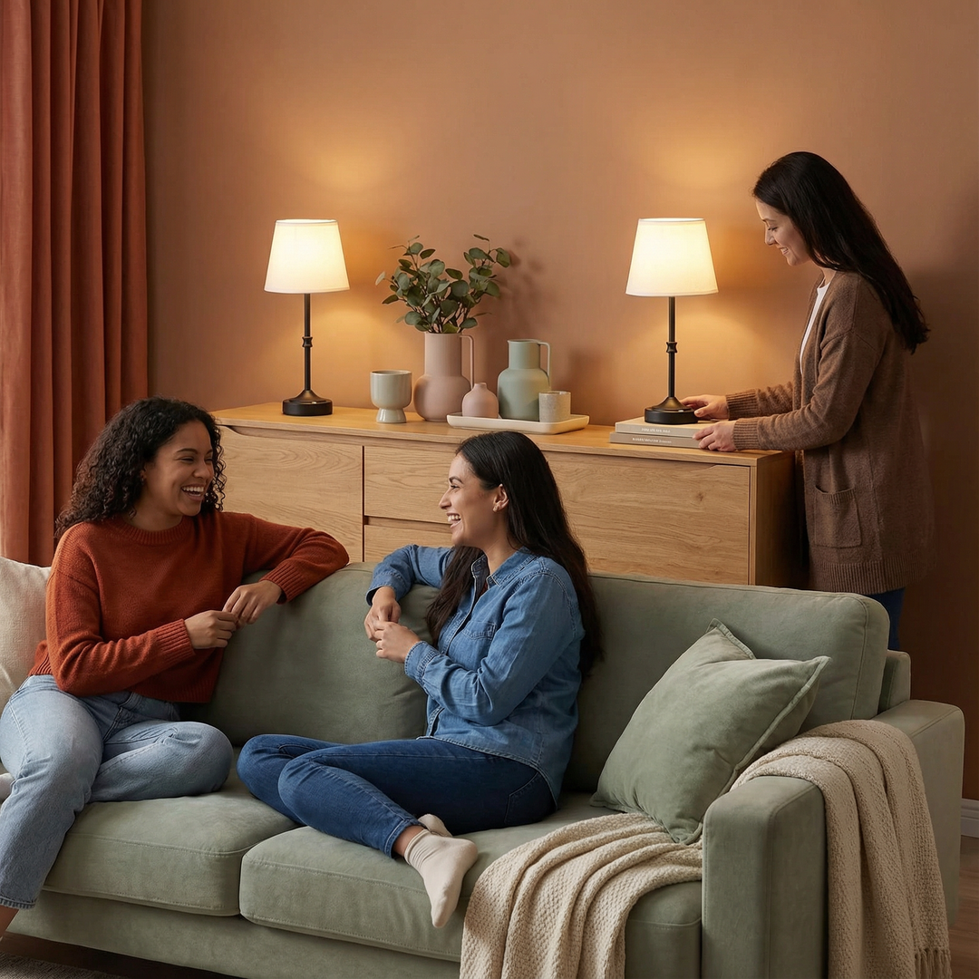 Cordless Table Lamp 2 Pack Rechargeable Battery Desk Lamp Fabric Shade Black