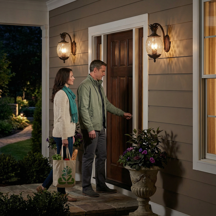 Antique Bronze Pineapple Outdoor Wall Light – Charming Illumination & Classic Elegance | Hanging Fixture | Trufairs