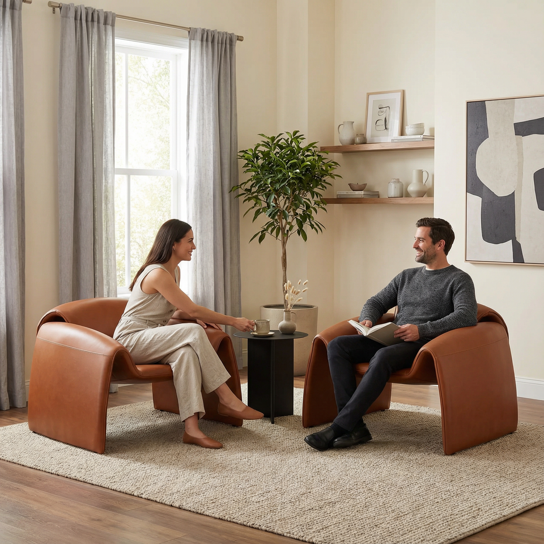 Horten Accent Chair Brown – Plush Contemporary Style | Designer Accent Seating | Trufairs