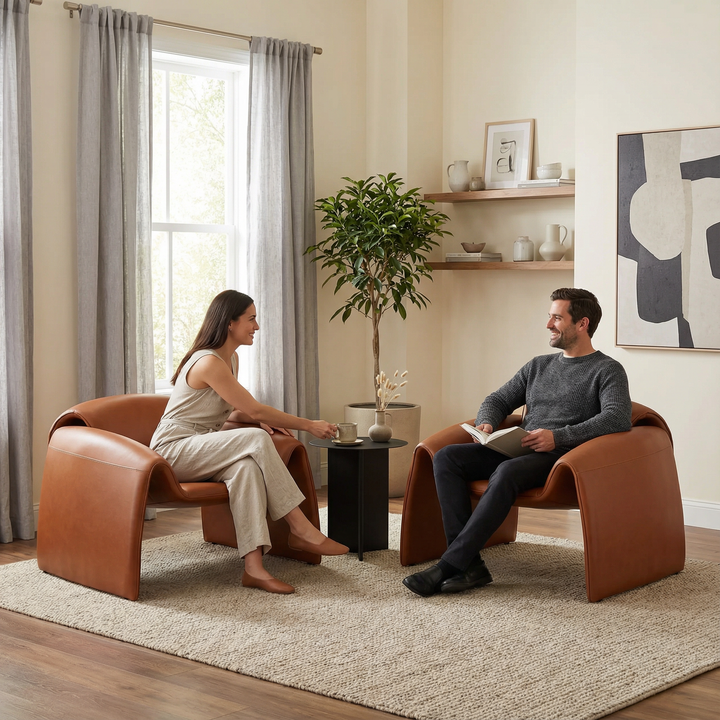 Horten Accent Chair Brown – Plush Contemporary Style | Designer Accent Seating | Trufairs