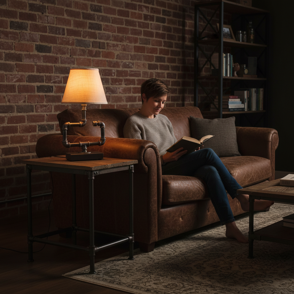 Gleam Steampunk Handmade Vintage Adjustable Pipe Lamp