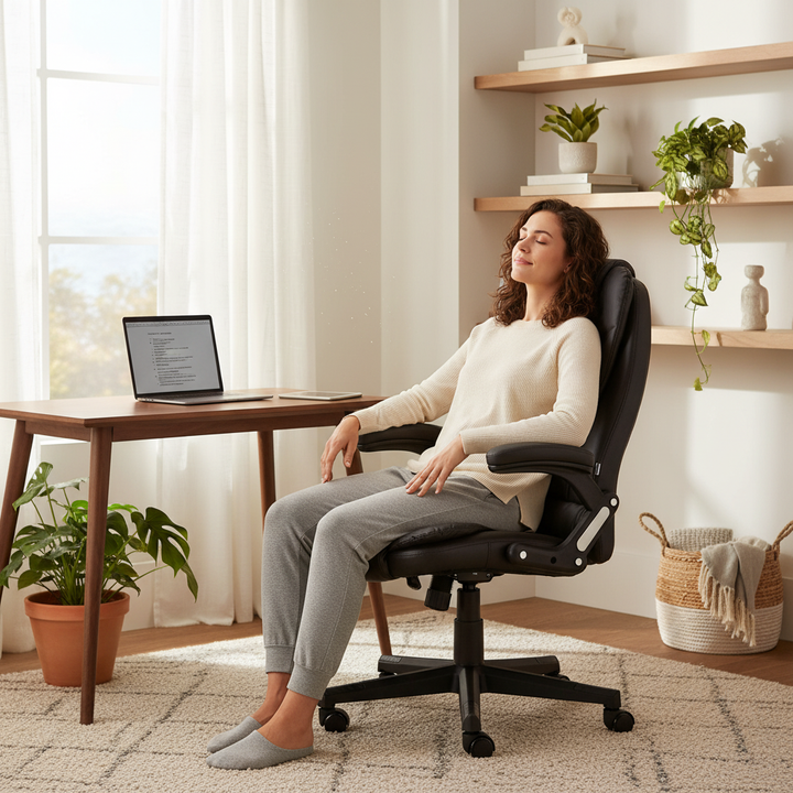 HOMCOM Heated Massage Office Desk Chair – Reclining, 6-Point Vibration, Dark Brown | Trufairs