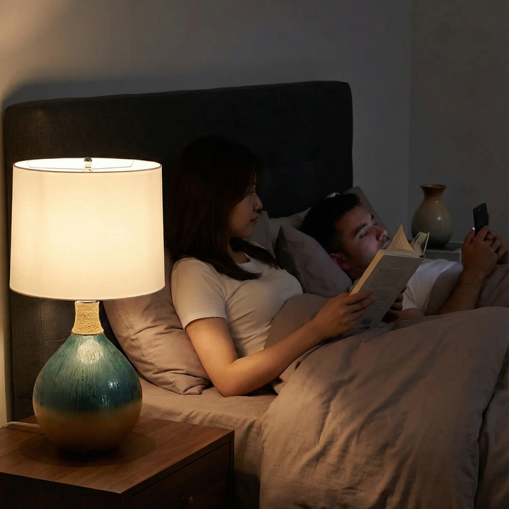 D16x28.5" Glass Table Lamp