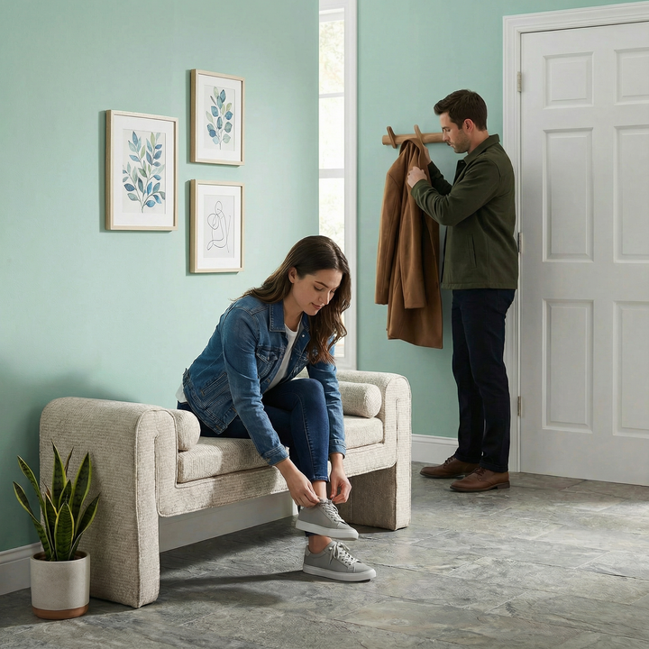 Metro Luxe Bench – Versatile Modern Accent | Upholstered Entryway Bench | Trufairs