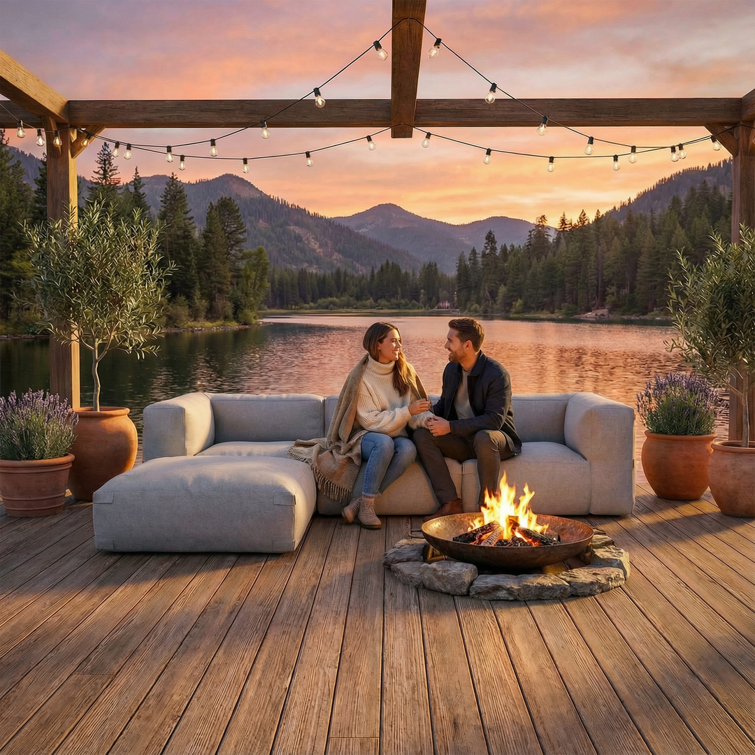 Modern Outdoor Ottoman – Plush Gray Versatility | Patio Accent Seating | Trufairs