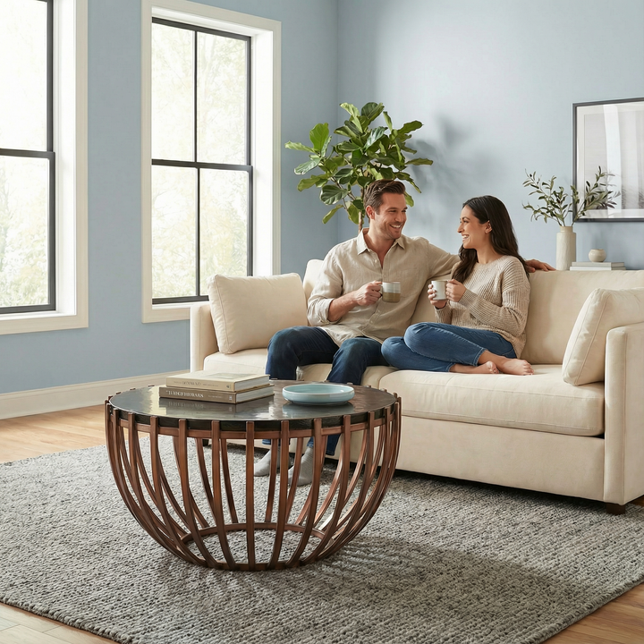 Modern Bronze Glass Coffee Table – Sculptural Style & Lasting Craftsmanship | Living Room Accent | Trufairs