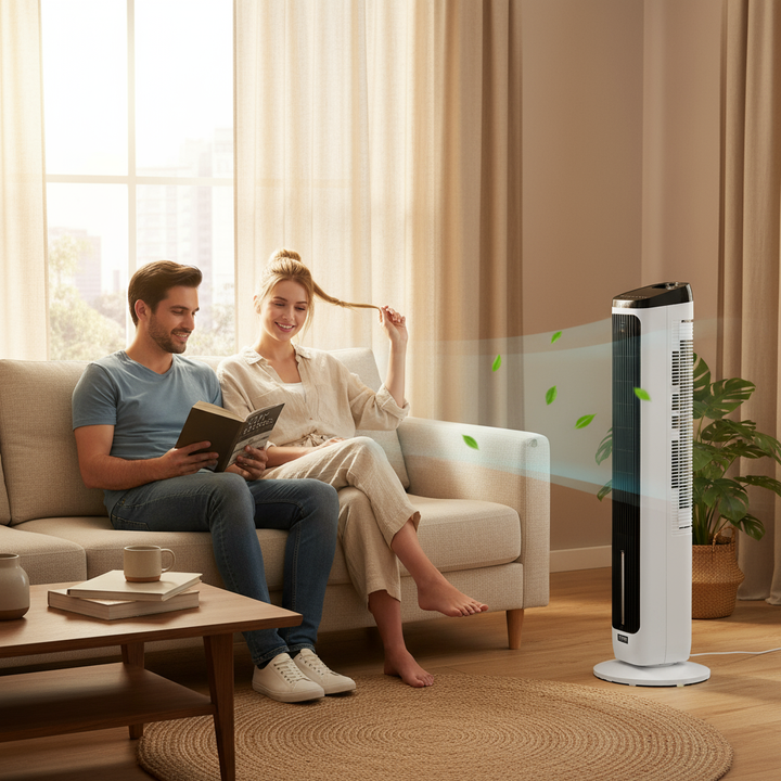 40″ Oscillating Tower Fan – 24 H Timer High Velocity 23.3 ft/s with Remote | Trufairs