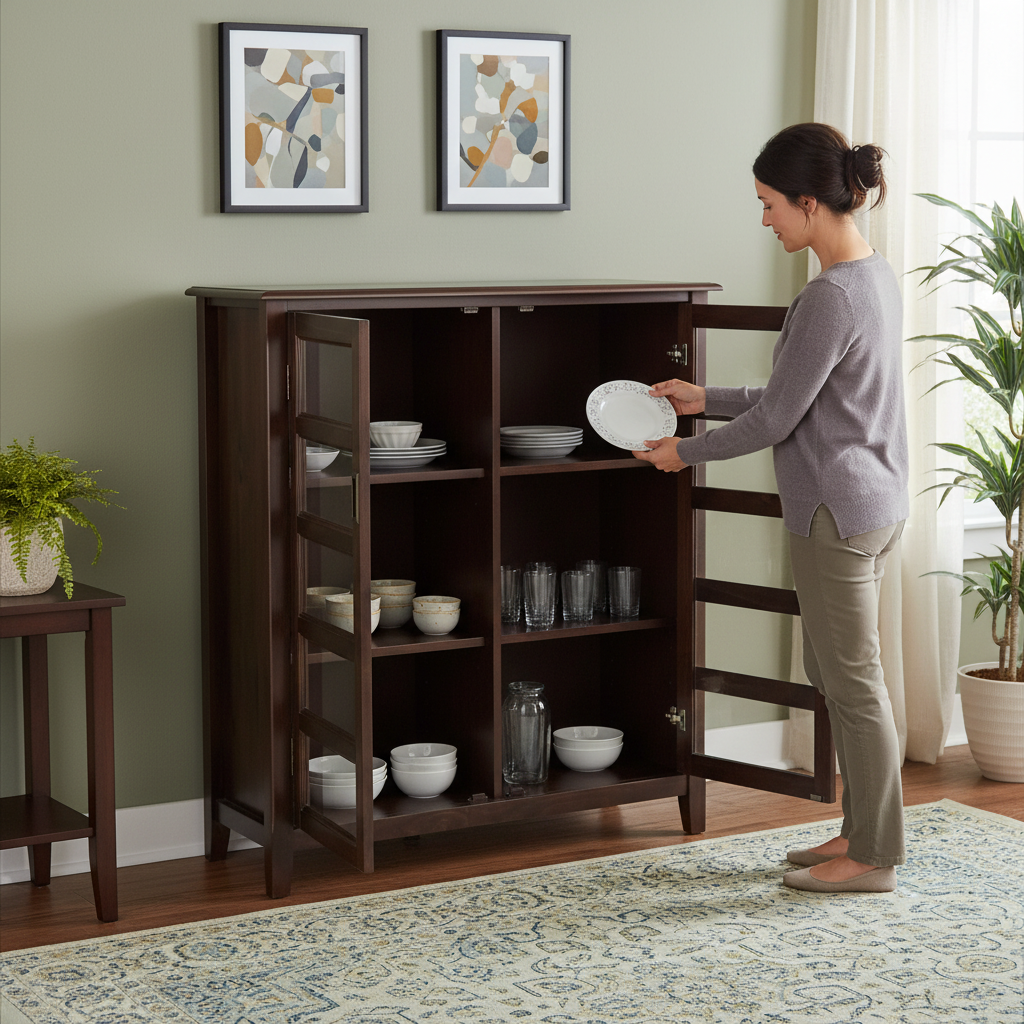 Burlington - Medium Storage Cabinet - Mahogany Brown