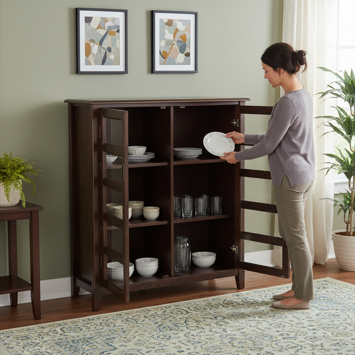Burlington - Medium Storage Cabinet - Mahogany Brown