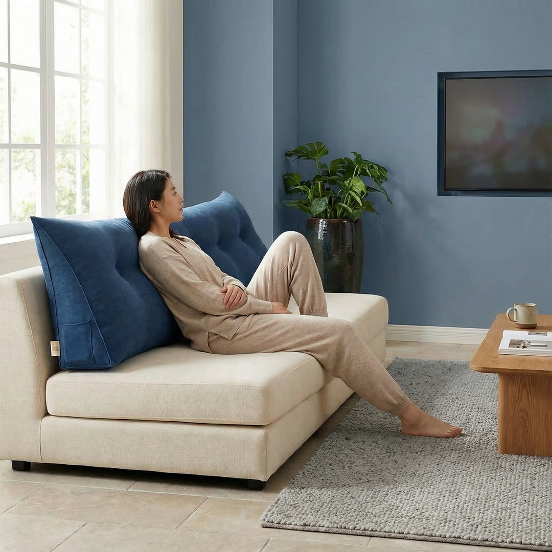 Supportive Triangular Backrest – Ultimate Comfort Wedge | Bed Cushion | Trufairs