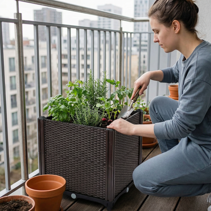 Self-Watering Raised Garden Bed – Elevated Planter Box for Flowers, Vegetables & Herbs | Patio/Balcony Growth System | Trufairs