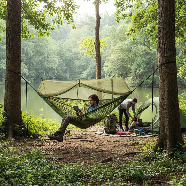 600lbs Load Outdoor Camping Hammock with Mosquito Net – 2-Person Parachute Nylon Hammock | Trufairs