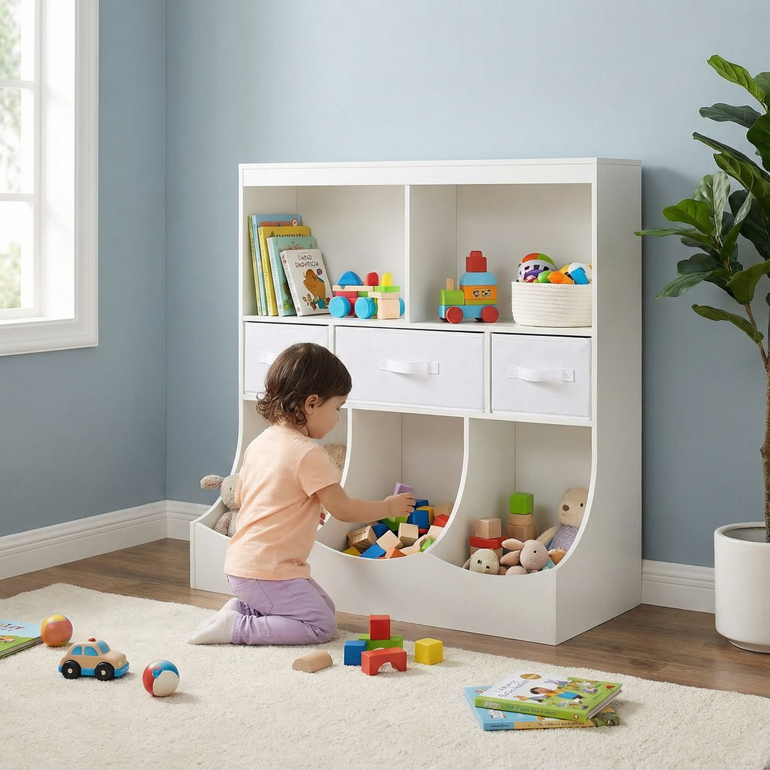 Kid’s Multi-Cubby Organizer – Tidy Storage for Playrooms & Bedrooms | Toy Cabinet | Trufairs