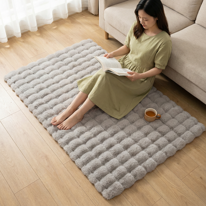 Bubble Velvet Plush Rug – Ultra-Soft Shaggy Accent | Bedroom Living Room Carpet | Trufairs