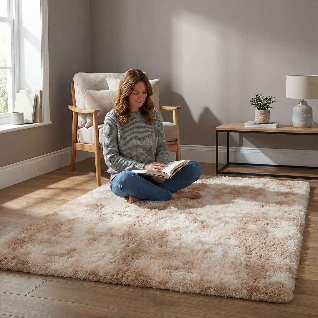 1pc, Ultra Soft Tie-Dyed Shaggy Area Rug for Bedroom, Living Room, and Home Decor - Fluffy, Fuzzy, and Plush Furry Carpet - 47.24 x 62.99