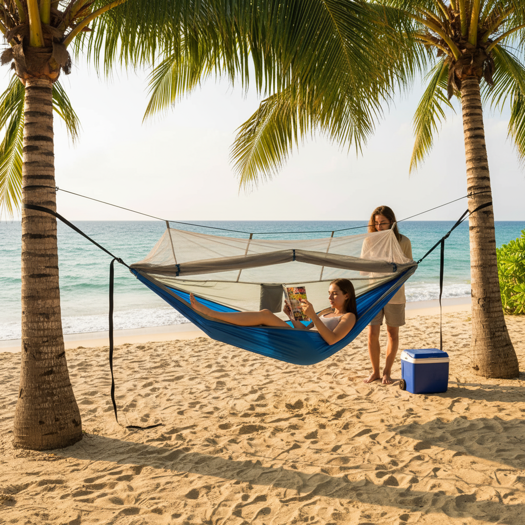 600lbs Load Outdoor Camping Hammock with Mosquito Net – 2-Person Parachute Nylon Hammock | Trufairs