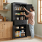 Freestanding 72″ Kitchen Pantry Storage Cabinet with 4 Doors & Adjustable Shelves – Black Tall Cupboard Organizer | Trufairs