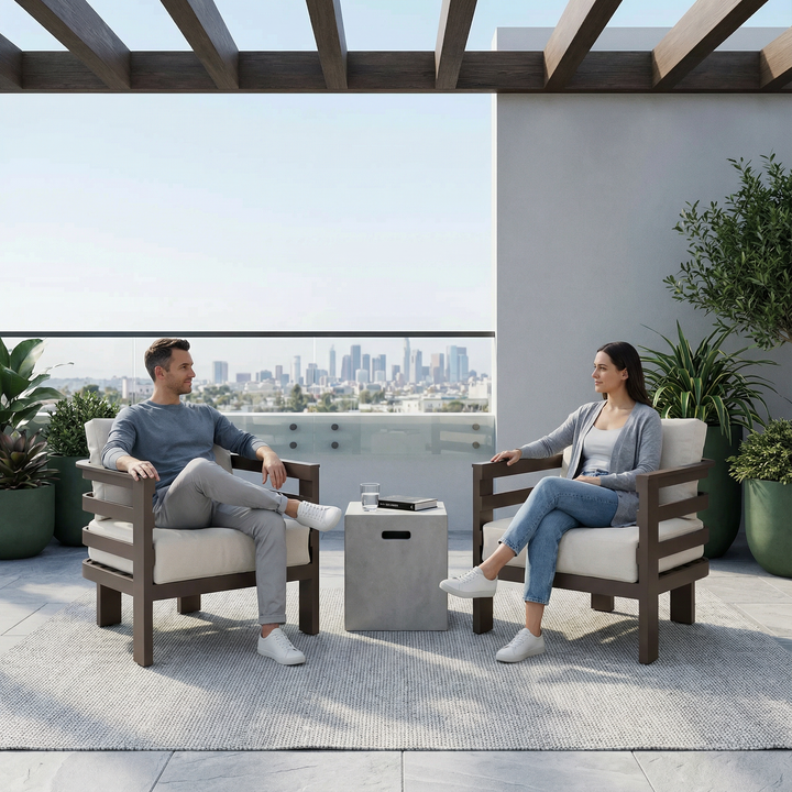 Bal Harbor Armchair White – Durable Weather-Resistant Modern Outdoor Seating | Accent Chair | Trufairs