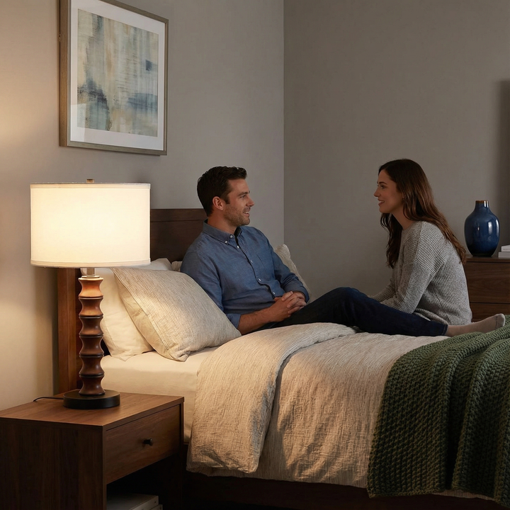 27.5" In Coastal Littoral Wood Insp Modern Table Lamp