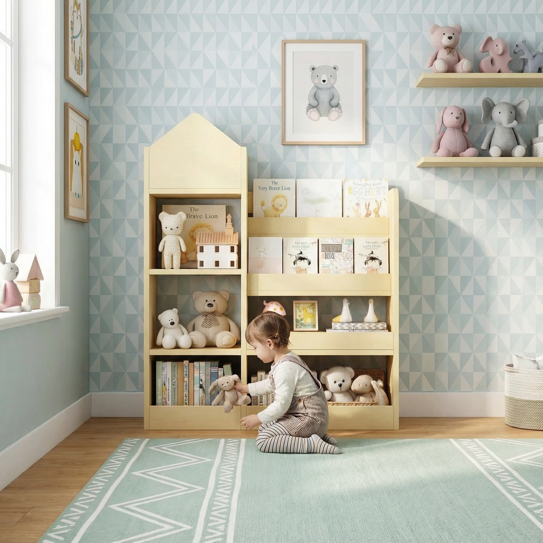 Children’s Multi-Bin Toy Organizer – Flexible Storage & Display Solution | Bookshelf Cabinet | Trufairs