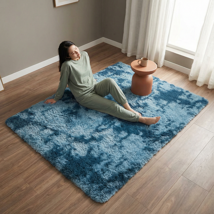 1pc, Ultra Soft Tie-Dyed Shaggy Area Rug for Bedroom, Living Room, and Home Decor - Fluffy, Fuzzy, and Plush Furry Carpet - 47.24 x 62.99