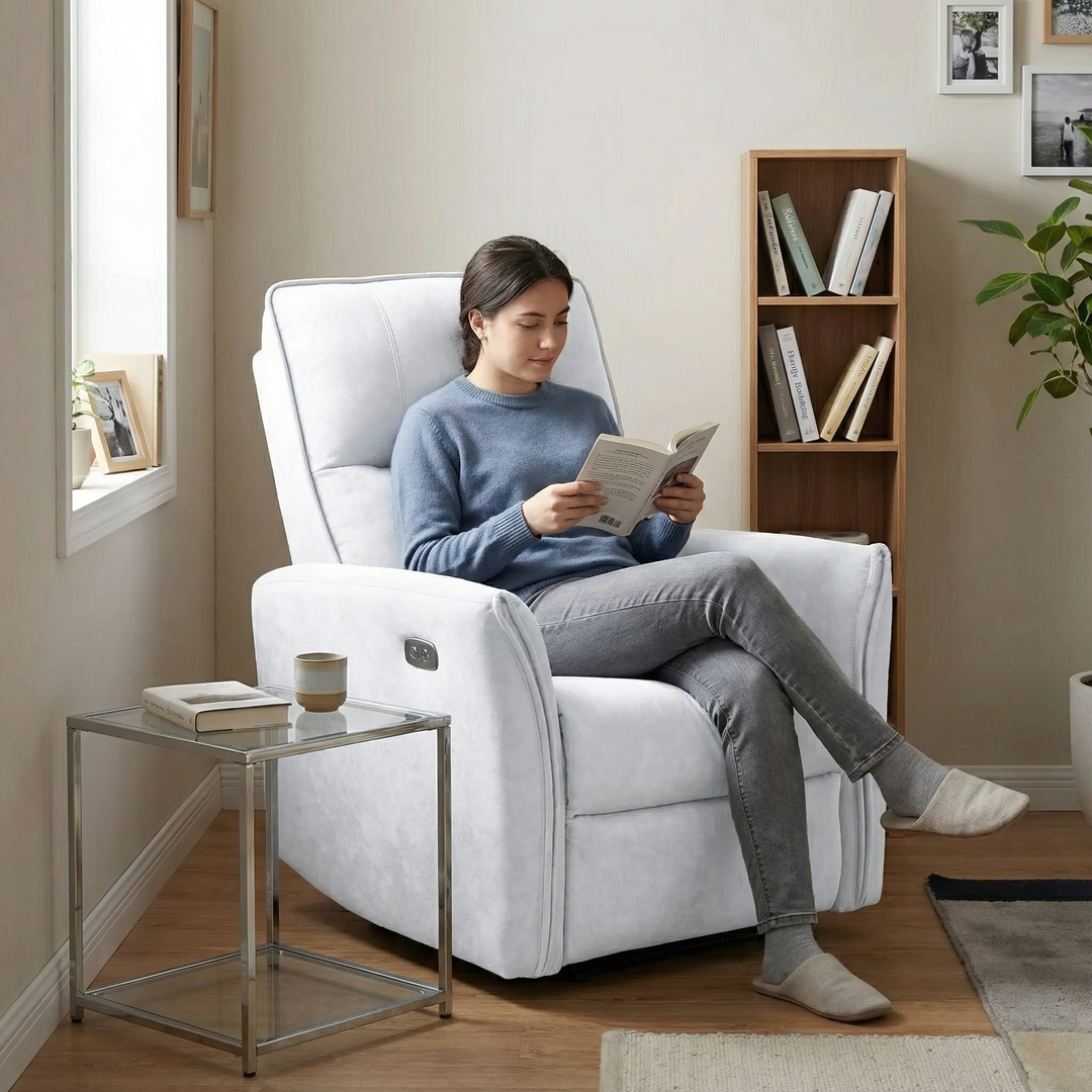 Asheville Grey Suede Recliner Chair