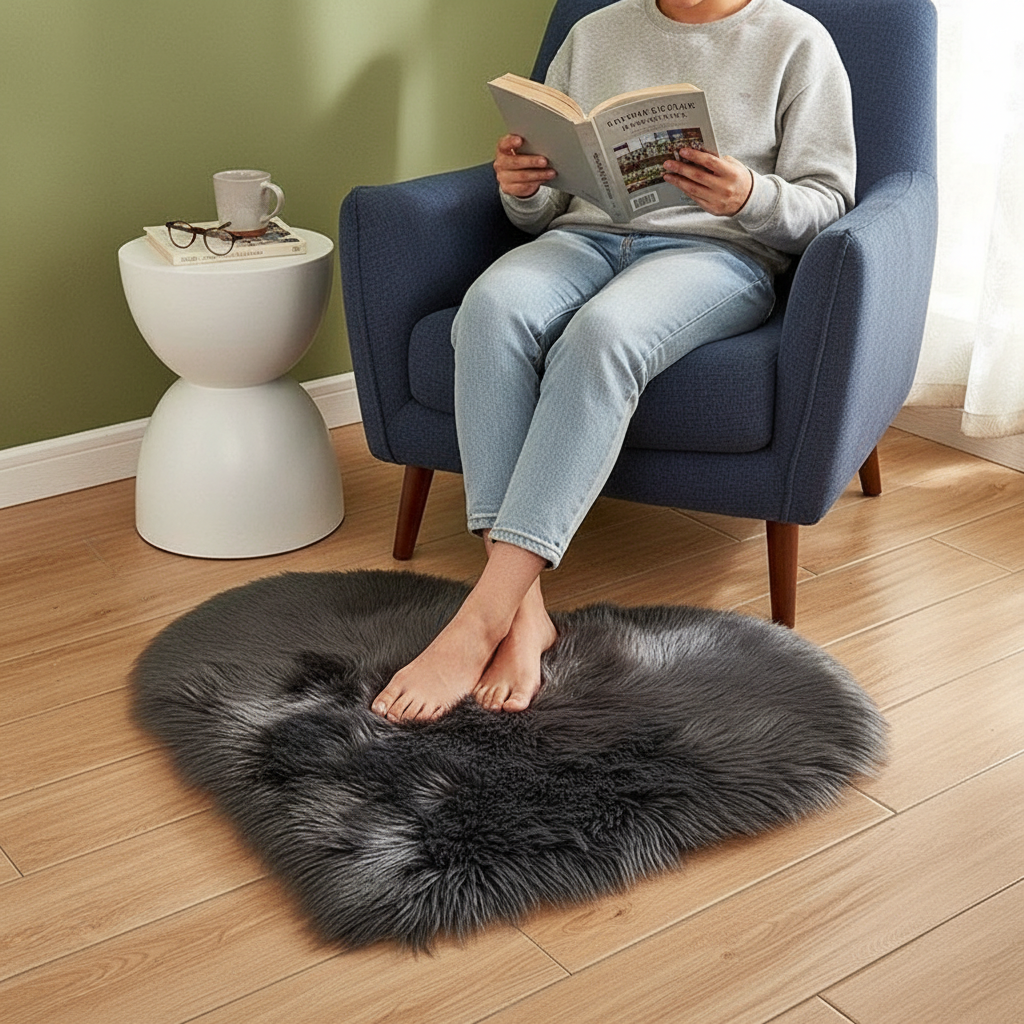 Heart Plush Accent Rug – Cozy Soft Home Decor Upgrade | Bedroom Living Room Carpet | Trufairs