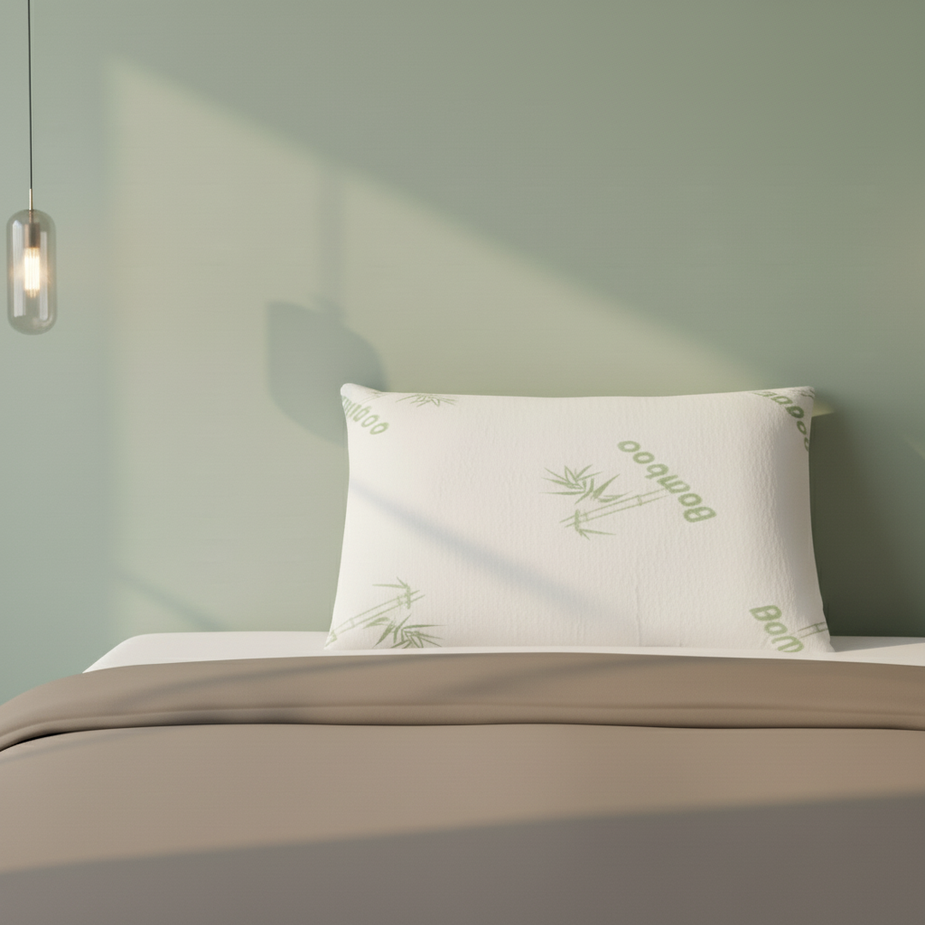 2-Pack Queen Bamboo Memory Foam Pillows – Hypoallergenic Shredded Fill & Washable Cover | Trufairs