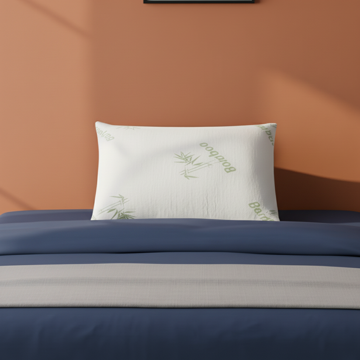 2-Pack Queen Bamboo Memory Foam Pillows – Hypoallergenic Shredded Fill & Washable Cover | Trufairs