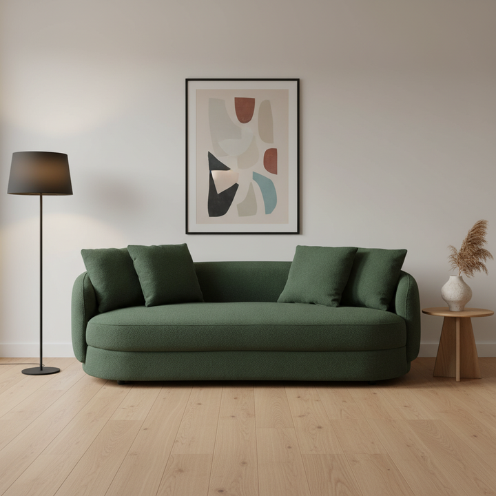 Dylan Modern French Boucle Sofa Green