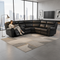 Aviator Modern Style Recliner Sectional Sofa made with Wood in Black