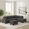 Modern Style Recliner Sectional Sofa Made With Wood in Gray