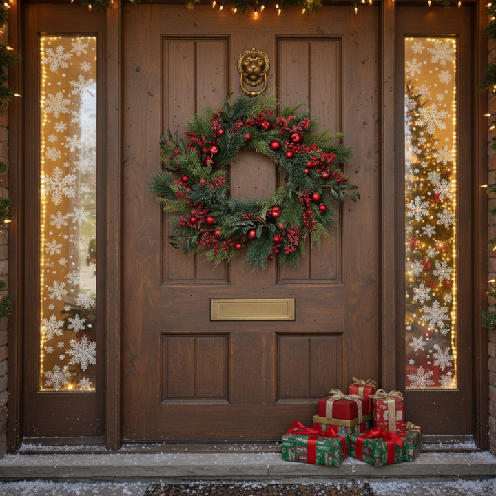 Festive Pine Berry Ornament Wreath – Lush Holiday Charm | Christmas Decor | Trufairs
