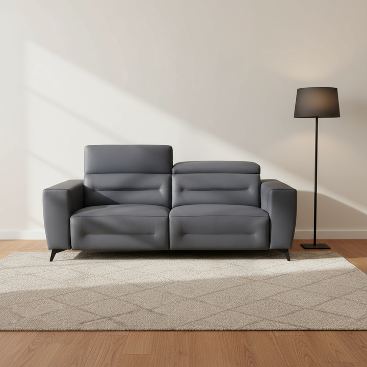 Global United Top Grain Italian Leather Sofa with Power Recliner