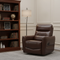 1pc Recliner Chair with Swivel Motion Luxurious Comfort Brown Leather Upholstered Solid Wood Living Room Furniture