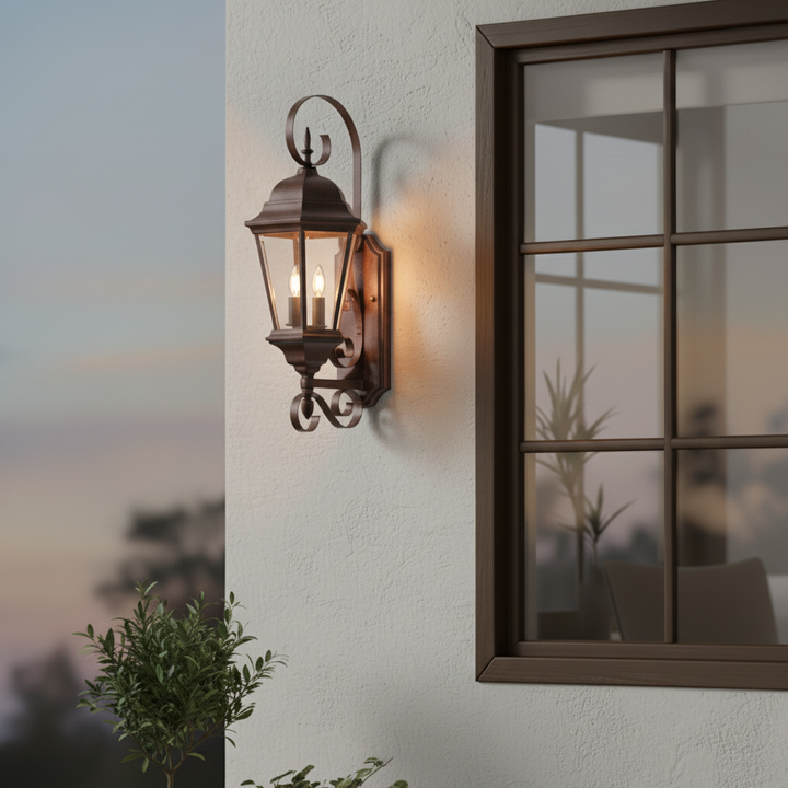 Triple Lantern Swing Arm Outdoor Wall Light – Multi-Source Illumination & Flexible Utility | Designer Sconce | Trufairs