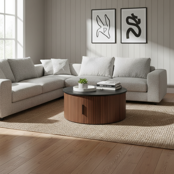 Nejaus Black Walnut Coffee Table – Modern Minimalist Design | Living Room Furniture | Trufairs