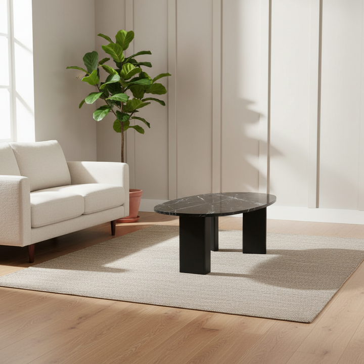 Sculptural Black Coffee Table – Modern Minimalist | Bold Living Room Centerpiece | Trufairs